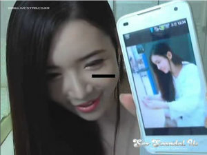 Beautiful korean girl with smartphone